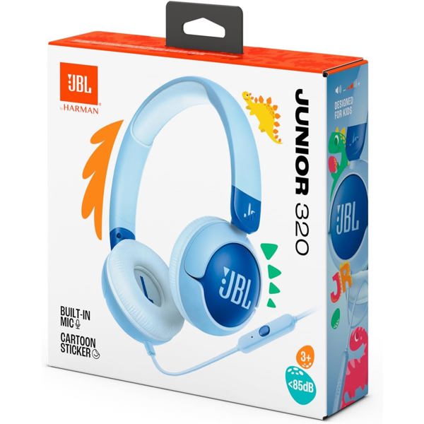 ყურსასმენი JBL JBLJR320BLU Junior 320, Headset, Wired, 3.5mm, White/Blue
