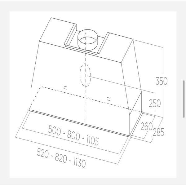 Built In Hood Elica CT35 PRO IX/A/120, 1100m³/h, Silver