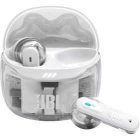 ყურსასმენი JBL JBLTFLEX2GWHT Tune Flex 2 Ghost Edition, Earbuds, Wireless, Bluetooth, IP54, White/Transparent