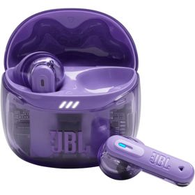 ყურსასმენი JBL JBLTFLEX2GMAE Tune Flex 2 Ghost Edition, Earbuds, Wireless, Bluetooth, IP54, Purple/Transparent