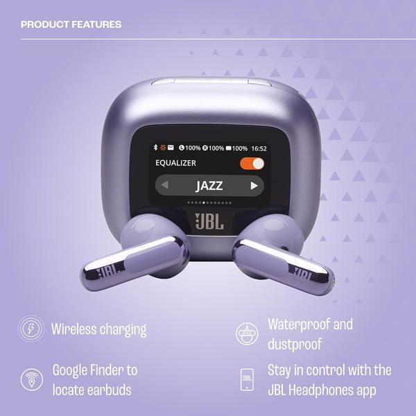 ყურსასმენი JBL JBLLIVEFLEX3PUR Live Flex3, Earbuds, Wireless, Bluetooth, IP54, Purple