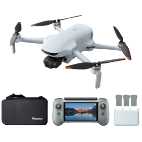 Drone ATOM 3 Sceen Remote  (Fly More Combo) AI Tracking Grey PixSync 5.0, 3 Batteries, Grey