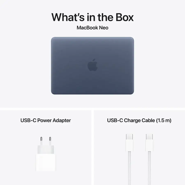 Notebook Apple Z1TT00020 MacBook Neo 13 A3404, 13", A18 PRO, 8GB, 512GB SSD, Integrated, Indigo