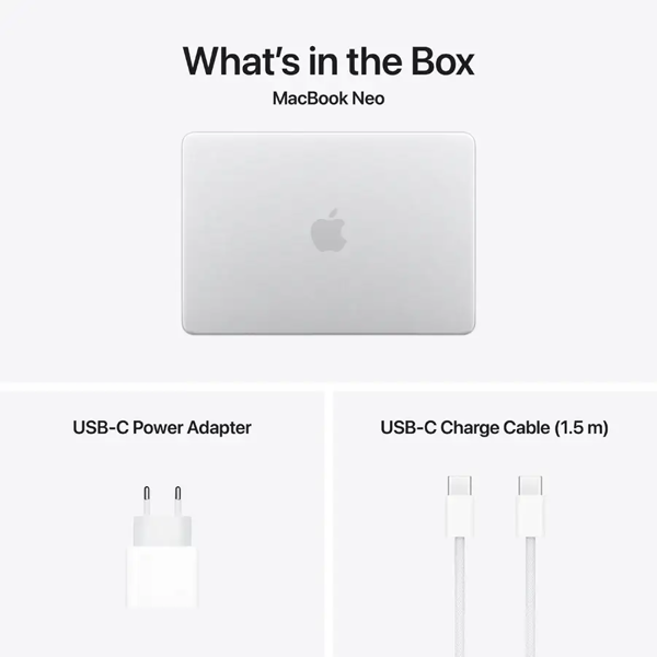 Notebook Apple Z1TP00020 MacBook Neo 13 A3404, 13", A18 PRO, 8GB, 512GB SSD, Integrated, Silver