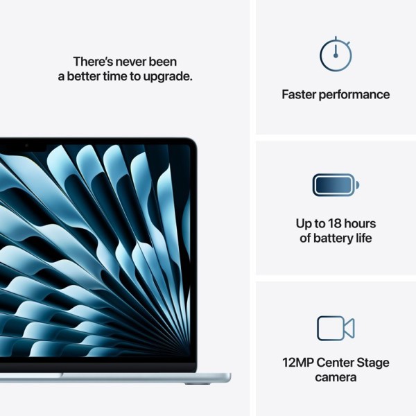 Notebook Apple MC6V4RU/A MacBook Air A3240, 13.6", M4, 24GB, 512GB SSD, Integrated, Sky Blue