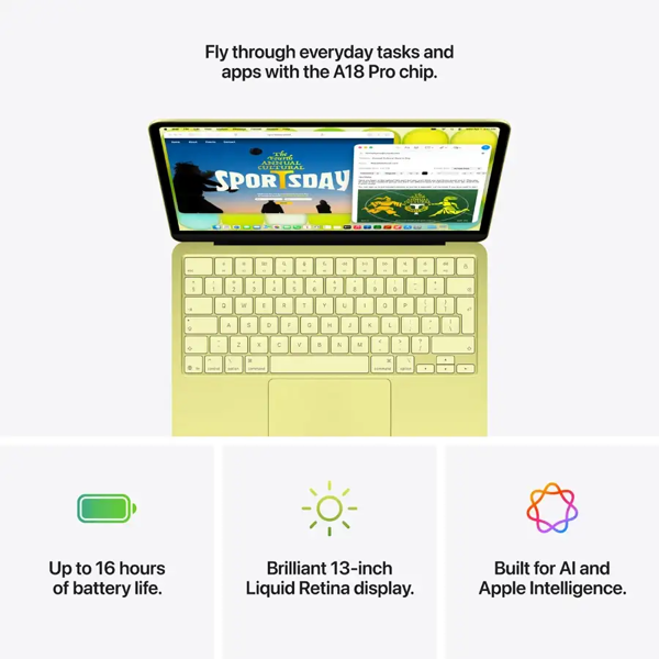 Notebook Apple Z1TQ00020 MacBook Neo 13 A3404, 13", A18 PRO, 8GB, 256GB SSD, Integrated, Citrus