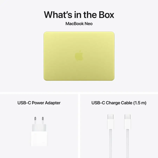 Notebook Apple Z1TQ00020 MacBook Neo 13 A3404, 13", A18 PRO, 8GB, 256GB SSD, Integrated, Citrus