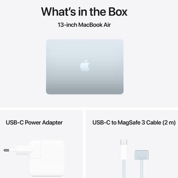 Notebook Apple MC7A4RU/A MacBook Air A3241, 15.3", M4, 16GB, 256GB SSD, Integrated, Sky Blue