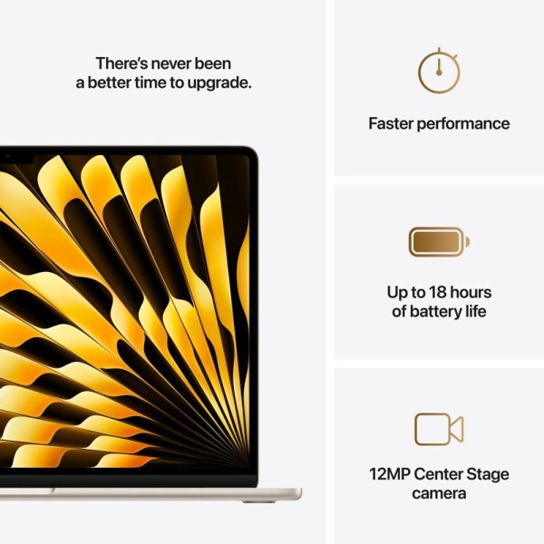 Notebook Apple MW1J3RU/A MacBook Air A3241, 15.3", M4, 16GB, 256GB SSD, Integrated, Starlight