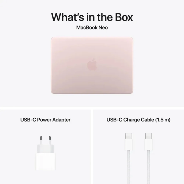 ნოუთბუქი Apple Z1TU00020 MacBook Neo A3404, 13", A18 PRO, 8GB, 256GB SSD, Integrated, Blush