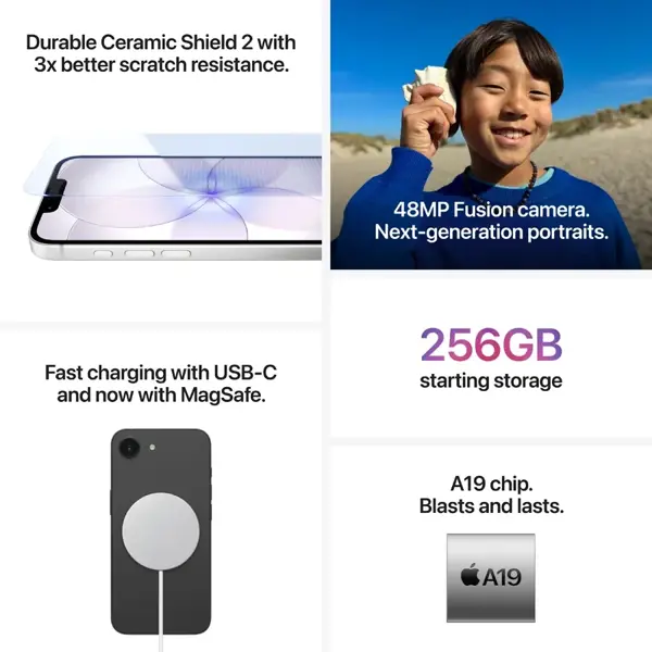 Mobile Phone Apple iPhone 17e, 8GB, 256GB, SIM+eSIM, 5G, NFC, Black