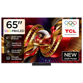 TV TCL 65C8L SQD-MINI LED, 65", Smart TV, 4K UHD, HDMI, LAN, USB, Bluetooth, WIFI, Black