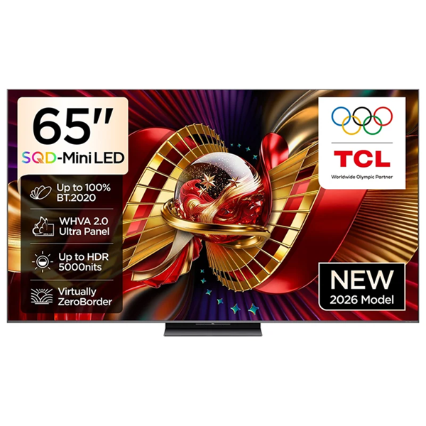 TV TCL 65C8L SQD-MINI LED, 65", Smart TV, 4K UHD, HDMI, LAN, USB, Bluetooth, WIFI, Black