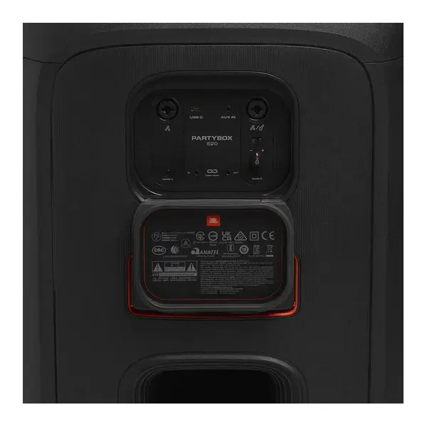 დინამიკი JBL JBLPARTYBOX520EU PartyBox 520, 400W, AUX-In, Mic-In, Guitar-In, USB, Bluetooth, IPX4, Black