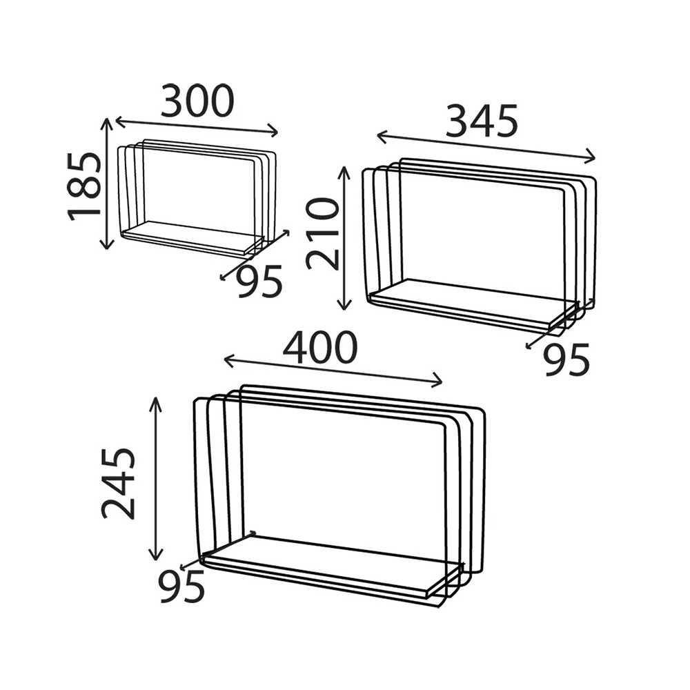თარო Domax FWL 1 LOFT 400/345/300, Bookshelf, Brown
