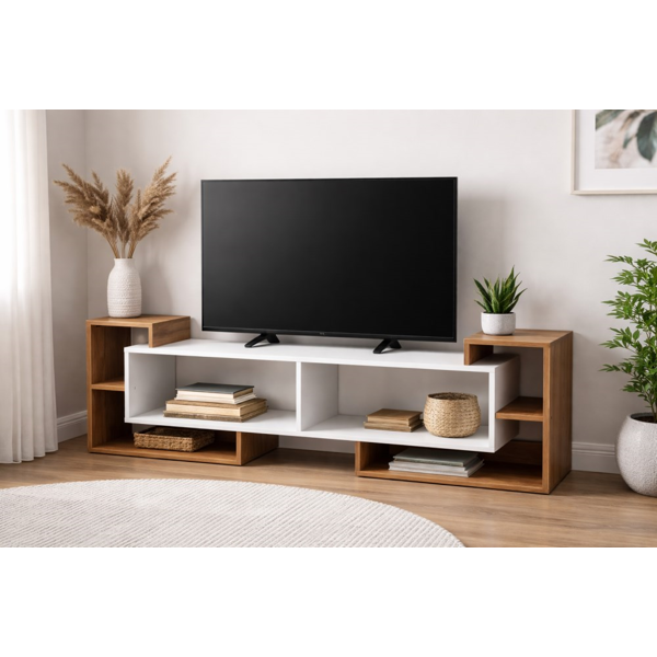 ტელევიზორის მაგიდა OEM 07060088, TV Shelf, White/Brown