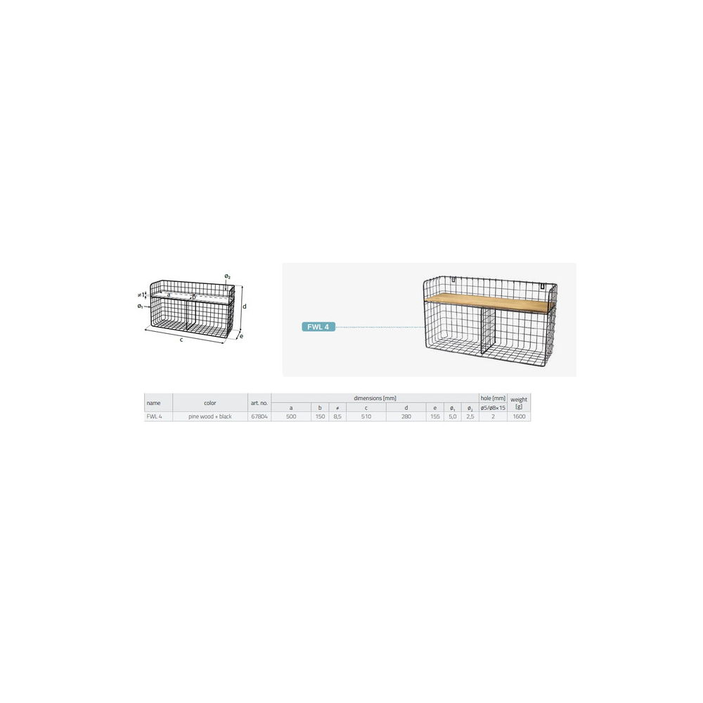 Shelf Domax LOFT FWL, Black