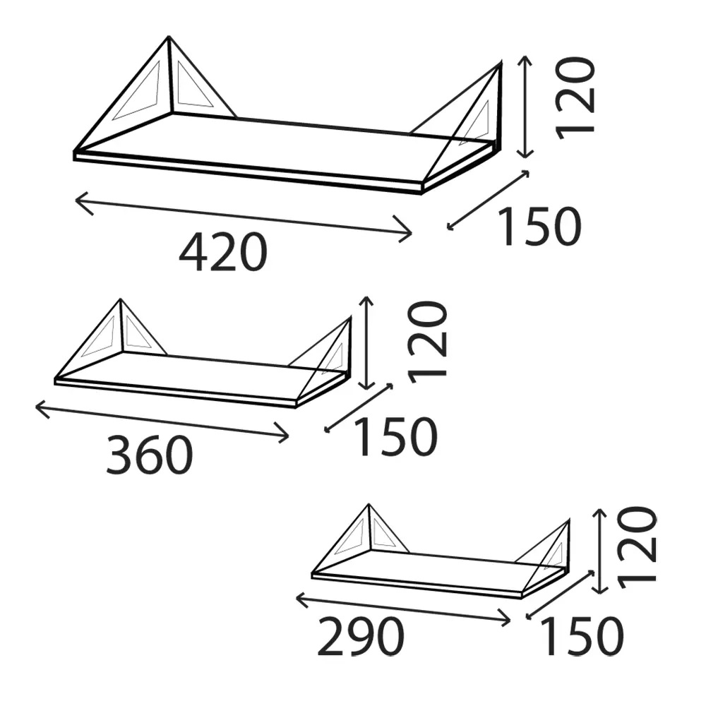 თარო Domax FBL 1 LOFT, Shelves Set, Brown