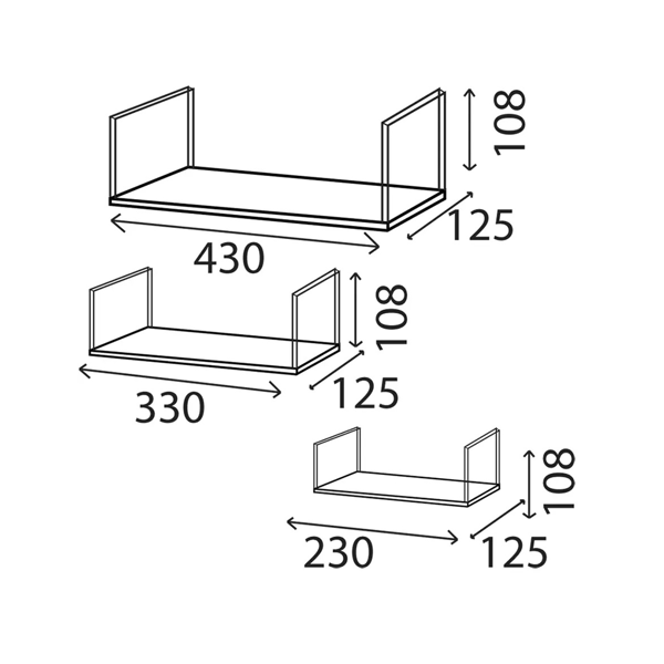 Shelves Set Domax FBL 3 LOFT, Brown
