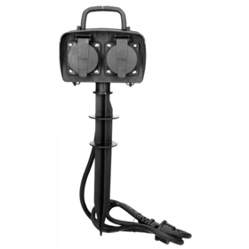 Extension ORNO 16A, 2Socket, 1.5m, Black