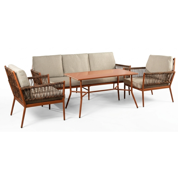 Furniture Set Comfort Room YLS8155A-BROWN, 4Pcs, Brown