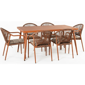 Furniture Set Comfort Room YLT5160-150+YLC5160 TER, 7Pcs, Brown
