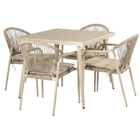 ბაღის ავეჯის კომპლექტი Comfort Room YLT5160-90+YLC5160 CREAM, 5Pcs, Furniture Set, Beige