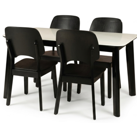 ავეჯის კომპლექტი Comfort Room DT9197-140+D1030, 5Pcs, Furniture Set, Black/White