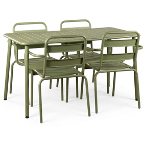 ბაღის ავეჯის კომპლექტი Comfort Room T-108+D-18 GREEN, 5Pcs, Furniture Set, Green