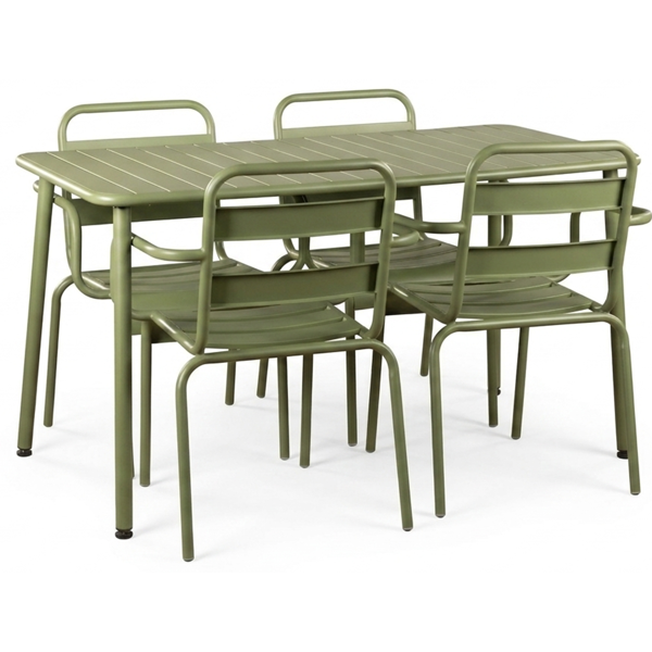 ბაღის ავეჯის კომპლექტი Comfort Room T-108+D-18 GREEN, 5Pcs, Furniture Set, Green