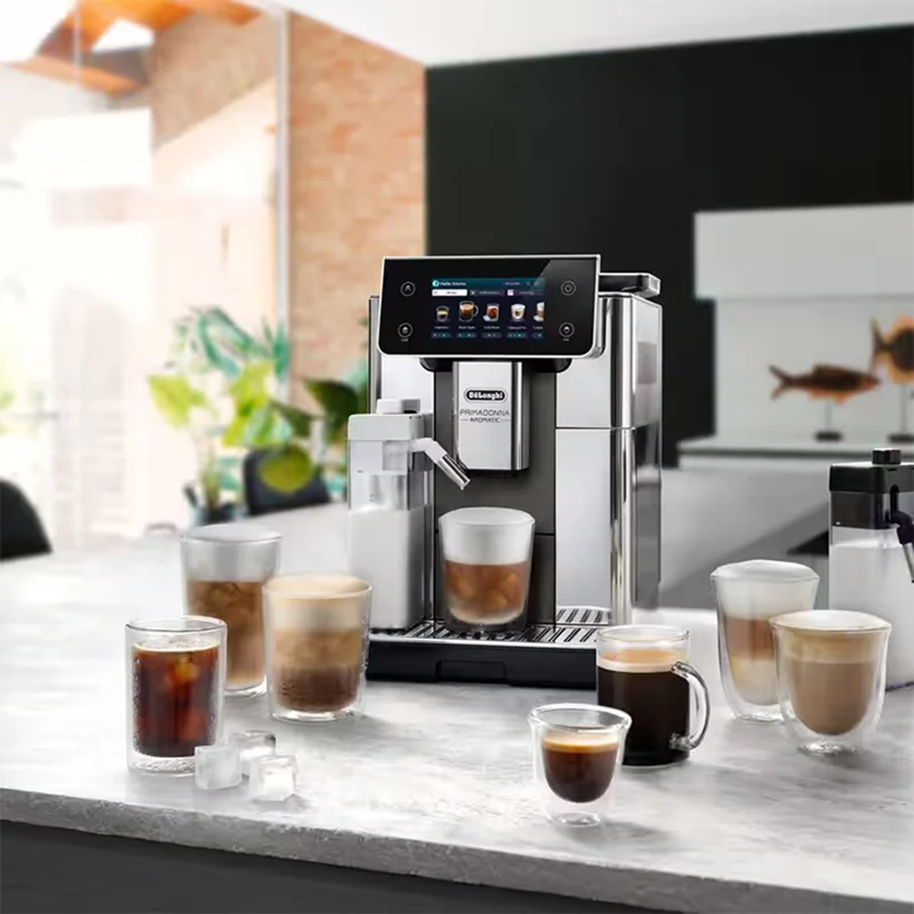 Coffee Machine Delonghi ECAM630.75.TM PrimaDonna Aromatic, 1450W, 2.2L, Black/Stainless Steel