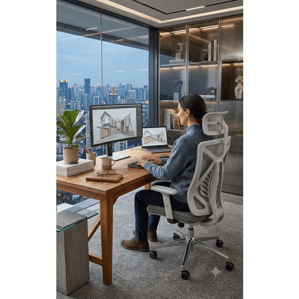საოფისე სავარძელი ALLX MS-2216B, Office Chair, Gray
