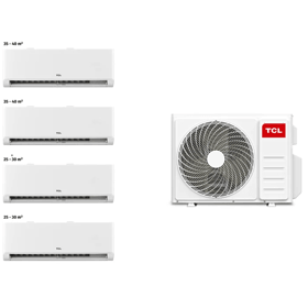 კონდიციონერი TCL FMA-32I4HD/DVO, MULTI SPLIT FMA-32I4HD/DVO OUTDOOR + FMA-09CHSD/TPH11I (2PC) + FMA-12CHSD/TPH11I(2PC) (130-160M2), Inverter, Air Conditioner, White