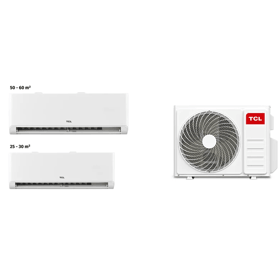 კონდიციონერი TCL FMA-18I2HD/DVO, MULTI SPLIT FMA-18I2HD/DVO OUTDOOR + FMA-09CHSD/TPH11I + FMA-18CHSD/TPH11I (70-90M2 ), Inverter, Air Conditioner, White
