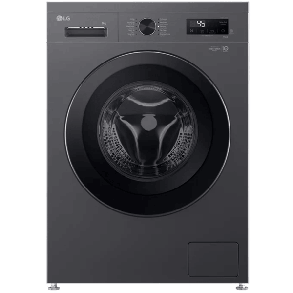 სარეცხი მანქანა LG F4Y1TYP6J.AMBQME3, 8Kg, 1200Rpm, 75dB, Washing Machine, Middle Black