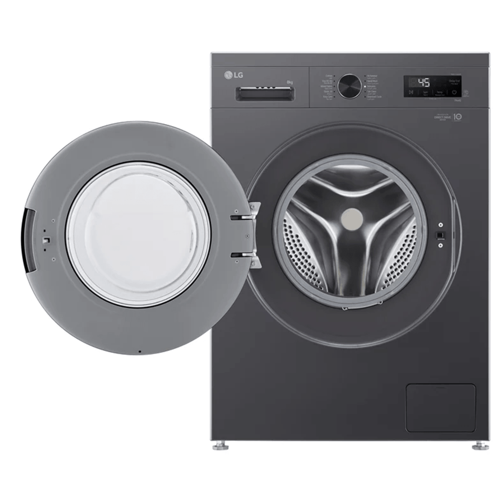 Washing Machine LG F4Y1TYP6J.AMBQME3, 8Kg, 1200Rpm, 75dB, Middle Black