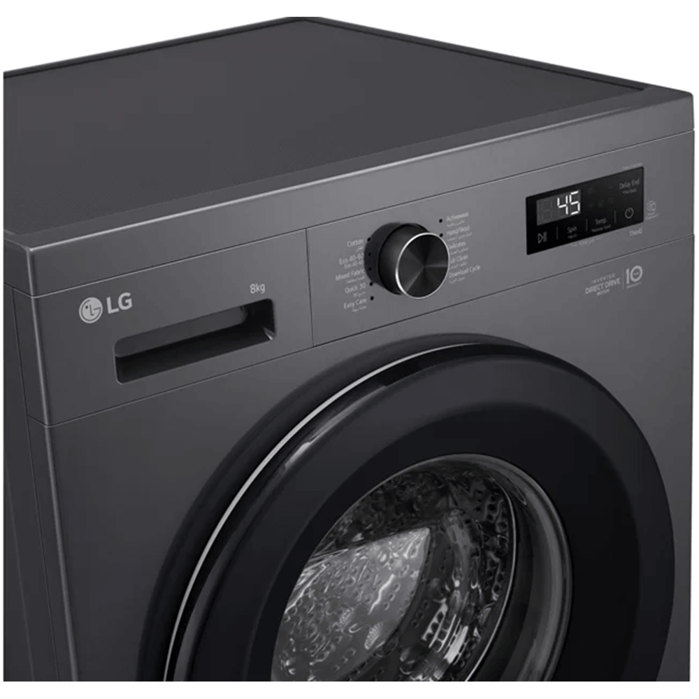 Washing Machine LG F4Y1TYP6J.AMBQME3, 8Kg, 1200Rpm, 75dB, Middle Black
