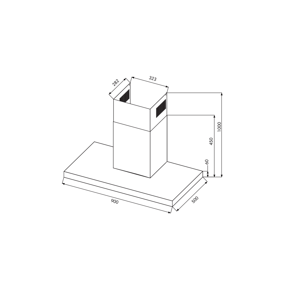 Hood Midea MH-980B, 800m³/H, Black