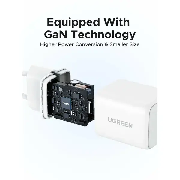 Fast Charger UGREEN X512 (55554), 20W, Type-C GaN, White