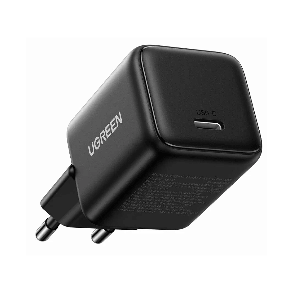 GaN Fast Charger UGREEN X512 (55553), 20W, Type-C, Black