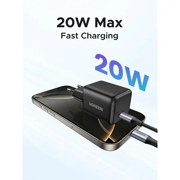 GaN Fast Charger UGREEN X512 (55553), 20W, Type-C, Black