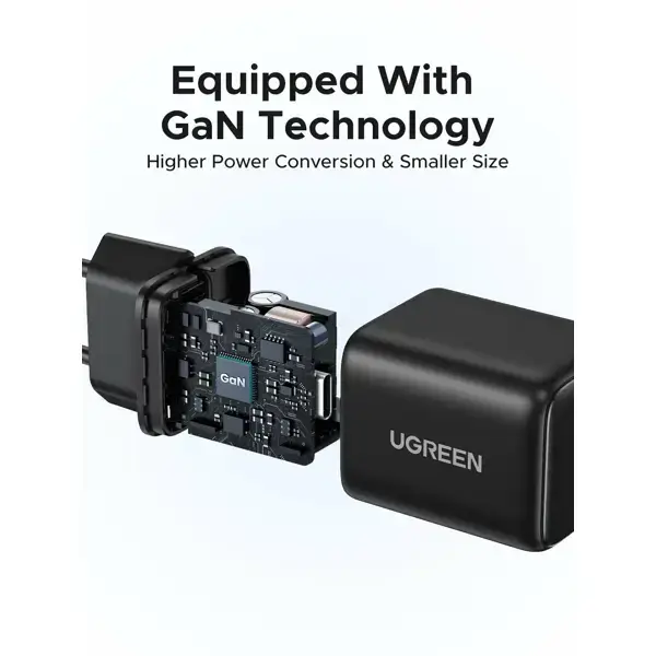 GaN Fast Charger UGREEN X512 (55553), 20W, Type-C, Black