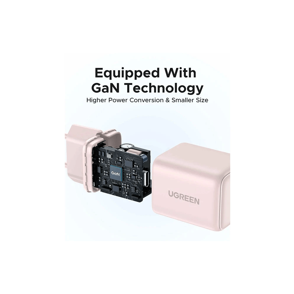 GaN Fast Charger UGREEN X512 (55556), 20W, Type-C, Pink