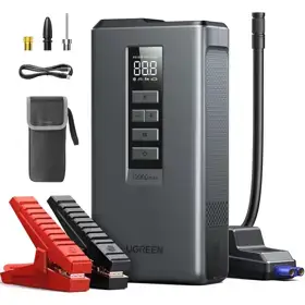 Jump Starter + Air Compressor UGREEN ES703 (35978), 10000mAh, Type-C, USB, Black