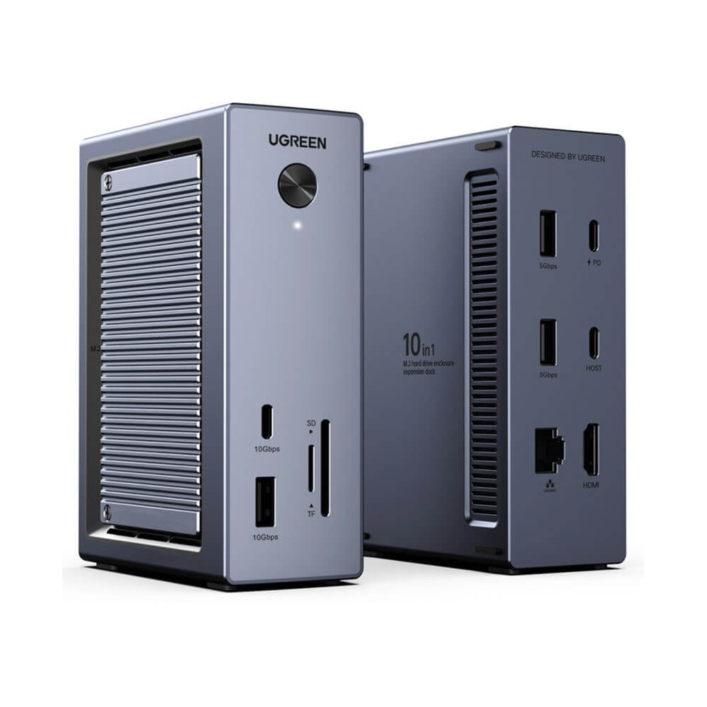 Type-C Docking Station UGREEN CM923 (55735) Revodok Pro, 10-in-1 USB-C Docking Station, Grey