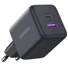 GaN Fast Charger UGREEN X516 (65014), 30W, Type-C, USB, Black