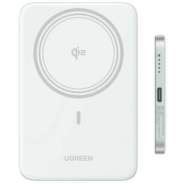 Magnetic Wireless Power Bank UGREEN PB580 (95931B), 5000mAh, Type-C, White
