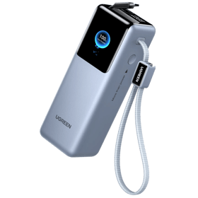 Power Bank With Retractable Cable UGREEN PB728 (75702B) Nexode, 25000mAh, Type-C, USB, Grey
