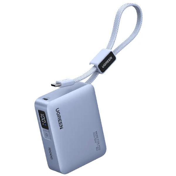 Fast Charging Power Bank With Type-C Cable UGREEN PB584 (75173B), 10000mAh, Type-C, USB, Blue