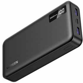 Fast Charging Power Bank UGREEN PB312 (95424B), 20000mAh, Type-C, USB, Black